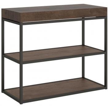 Consola extensible 90x40/300 cm plano nogal estructura antracita