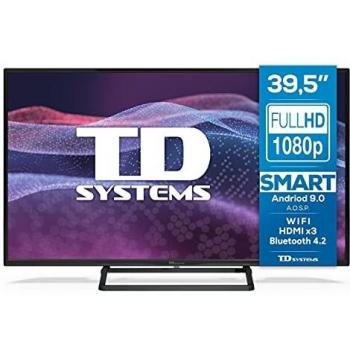 Televisiones Smart TV 40 Pulgadas Android 9.0 y HBBTV, 1100 PCI Hz, 3X HDMI, 2X USB. DVB-T2/C/S2, Modo Hotel - Televisores TD Systems K40DLX11FS