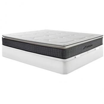 Conjunto 180 x 200 cm canapé abatible blanco + colchón de muelles ensacados de 7 zonas y acolchado de látex de 32 cm de grosor - SEREM de YSMÉE