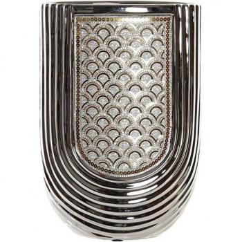 Jarrón DKD Home Decor Plateado Dorado Gres (21 x 11 x 31 cm)