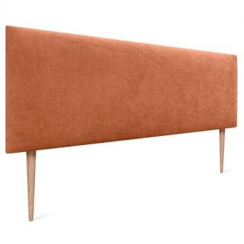 Cabecero Tapizado AQUALINE Liso de Polipiel o Tela Naranja 145x105cm con Patas para Camas 120/135/140