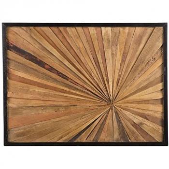 Decoración de Pared Rectangular de Madera Reciclada Estilo Rústico Merida 80 x 60 cm