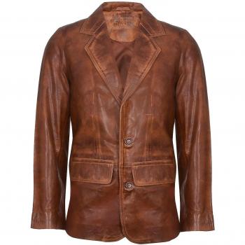 Infinity Leather 5XL Tan Italian Tailored Men's Leather Blazer
