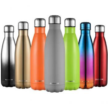 CMXING Botella De Agua 500 mL & 750 mL de doble pared con aislamiento de botella de agua de acero inoxidable