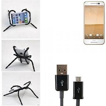 soporte para coche y para mesa etc. para HTC One S9, negro araña cable USB. montaje de la salida aire, espejo retrovisor, bicicletas, etc. Trípode - K-S-Trade