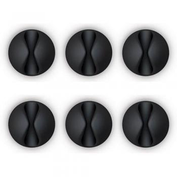 BlueLounge CableDop - Pack de 6 pinzas para cables con diámetro de 2.3 mm, negro