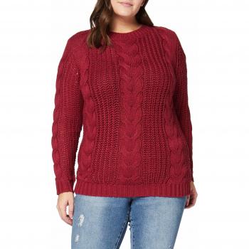 Junarose Jrbetty LS Knit Pullover-S suéter, Rojo Biking Red, Small
