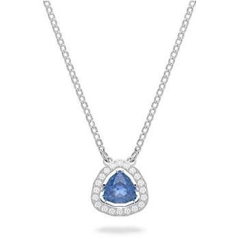 Swarovski Women's Trilliant Blue Crystal Necklace, Rhodium Plated, One Size
