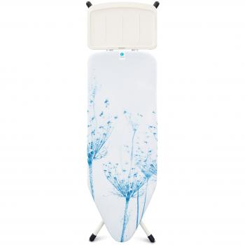 Brabantia Cotton Flower Ironing Board with Solid Steam Unit Holder, L 124 x W 45 cm, Size C