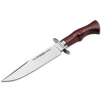 Electropolis Cuchillo Enterizo de Caza Muela Cherokee CHEROKEE-19R, Hoja de 19 cm, puño de Madera prensada Rosewood + Tarjeta Multiusos de Regalo