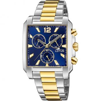Reloj Lotus 18852/2 Chrono para Hombre con Esfera Azul y Caja de Acero Inoxidable 316L Gris Plata Multicolor