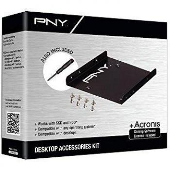 PNY - Adaptador de Montaje para Discos Duros SSD y HDD de 3,5/8,89 cm a 2,5/6,35 cm