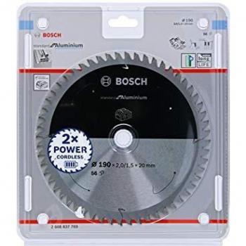 Disco de Sierra Circular Bosch Standard para Aluminio 190 x 20 mm, 56 Dientes - Corte de Aluminio y Metales No Ferrosos