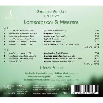 Giuseppe Giordani - Lamentationi & Miserere