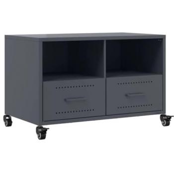 Mueble de TV Acero Gris Antracita 68x39x43,5 cm, Soporte para TV, Mueble Multimedia, Armario Auxiliar