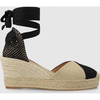 Alpargatas de mujer Lodi en tejido combinado negro y beige