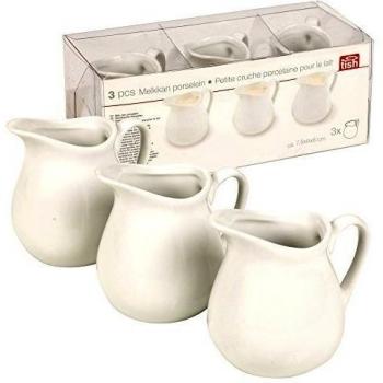 3piezas de jarra de leche de porcelana para crema, salsa, sauce, ensalada y Condimentos