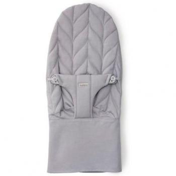 Asiento de Tela Acolchado para Hamaca Bliss - Gris Claro / Tejido con Motivo de Pétalos