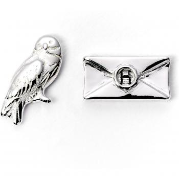 Pendientes de Estudio Hedwig y Carta de Hogwarts - Plata Unisex