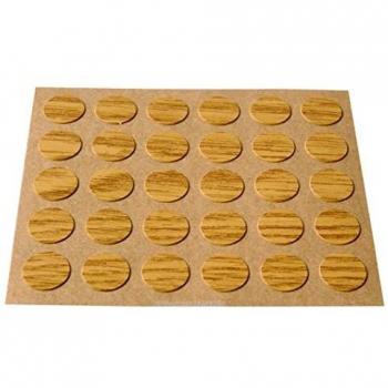 Brinox B77900Y Embellecedor Cubre-Tornillos Adhesivo, Madera Roble, Set de 30 Piezas