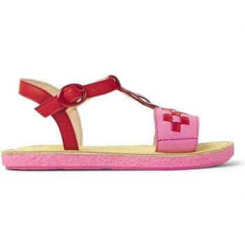 CAMPER Twins - Sandals for Girls - Red/Pink, Size 25, Smooth Leather; CAMPER Twins - Sandals for Girls - Red/Pink, Size 8, Smooth Leather