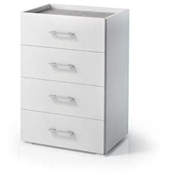 Mueble de Baño con 4 Cajones Efecto Madera Blanco, Ancho 50 cm, Alto 87 cm, Fondo 41 cm