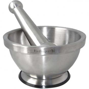 Mortero de Mano NERTHUS FIH 020 para Especias, Fabricado en Acero Inoxidable con Base Antideslizante