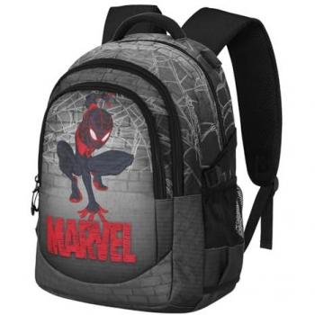 Mochila Spin Spiderman Marvel 44cm adaptable, Karactermania Mochila Spiderman Spin Plus Running De Marvel, Spiderman Spin-Mochila Running Plus, Gris, 34 x 46 cm, Capacidad 32 L