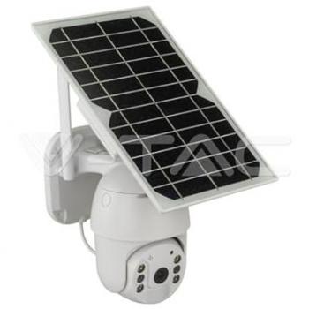 Cámara PTZ Solar Inteligente HD 4G con Sensor de Movimiento y Visión Nocturna, 2MP, Micrófono y Altavoz Integrados, Color Blanco