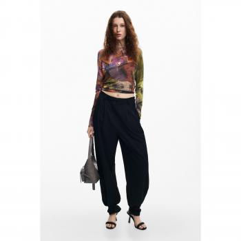 Jersey de mujer Desigual estampado M Christian Lacroix, sudadera de punto plano, material de acabados, talla XS