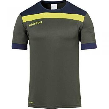 uhlsport Offense 23 Shirt Shortsleeved Camiseta De Fútbol para Hombre, Dark Olive/Azul Marino/Am, 116