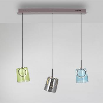 Lámpara Colgante LED Zula, 87 cm, Colorida, 3 Luces