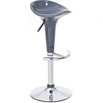 Taburete Bar Saddle Giratorio con Asiento de Plástico y Reposapiés Gris