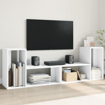 Muebles de pared para TV 2 piezas de madera multicapa blanca 75x30x50 cm