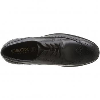Geox Dublin Smooth Leather Derby Shoes with Special Membrane, Men's Black Size 45