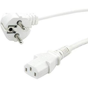 Cable de Alimentación Value, Schuko Angulado a IEC320 C13, 1.8m, Blanco