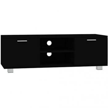 Mueble para TV madera contrachapada negro 120x40,5x35 cm