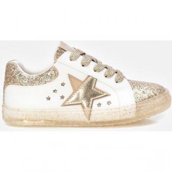 Zapatilla de niña Xti Kids 150817 blanco con cordones y puntera de glitter