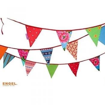 Banderines de Algodón Originales Grandes Coloridos - 11.5m de Largo - La Vida es una Fiesta - Originales