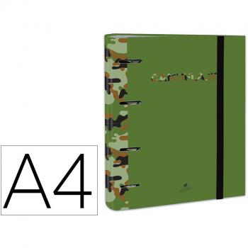 Carpeta de 4 anillas de 40 mm mixtas carton forrado folio colores Mariola