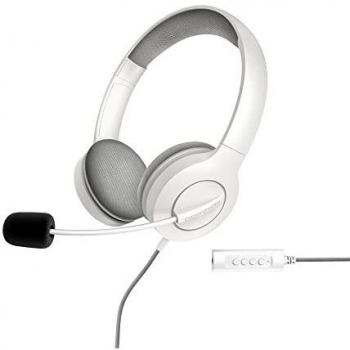 Auriculares con Micrófono Energy Sistem Office 3, Blanco, Supraural, 40mm, Jack 3.5mm, Antipop, 20Hz, 32Ohms