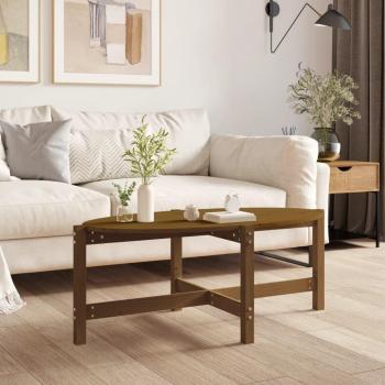 Mesa de salón ámbar de madera maciza de pino 118x63x45cm, marrón miel, dimensiones 118x63x45 cm
