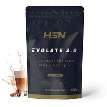 Aislado de Proteína de Suero HSN Evolate 2.0 500g Sabor Café con Leche - Whey Protein Isolate CFM, No-GMO, Vegetariano, Sin Gluten ni Soja