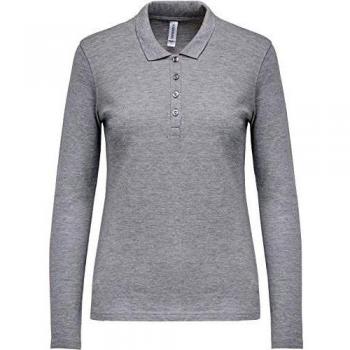 Polo de mujer de manga larga Kariban Piqué