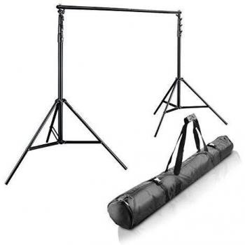Walimex pro Hintergrundsystem XXL 190-465cm - Extrem stabiles & großes Profi Hintergrund-Set für Studio & Mobil I für Fotografie Video & Green Screen I Papier Stoff Vinyl & Leinwände I Höhe bis 400cm