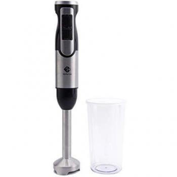 Family Care Batidora de Mano 1000W, 4 Cuchillas Titanio QuattroBlade Muy Afiladas, 8 Velocidades + Turbo, Pie Desmontable de Acero Inoxidable, 1 Accesorio, Iluminación LED