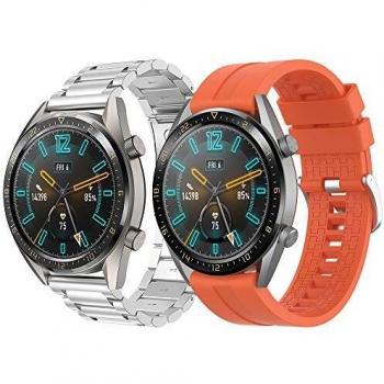 Supore Correa Compatible con Huawei Watch GT2 46mm/Watch GT 46mm/Watch GT Active/Watch 2 Pro/Honor Watch Magic/Galaxy Watch 46mm/Gear S3/Gear 2, Correa de Repuesto de Acero Inoxidable de 22 mm