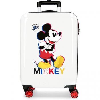 Disney Maleta de Cabina Rígida Mickey 3D 55cm Blanco 34L