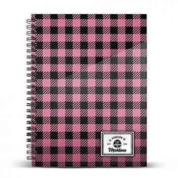 Cuaderno Espiral A5 La Diversión de Martina Rosa Cuadriculado 5mm