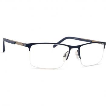 Tommy Hilfiger TH 1692 Men's Eyeglasses with Blue Half-Rim Metal Frame, 57mm Lens Width, 18mm Bridge Width, 145mm Temple Length